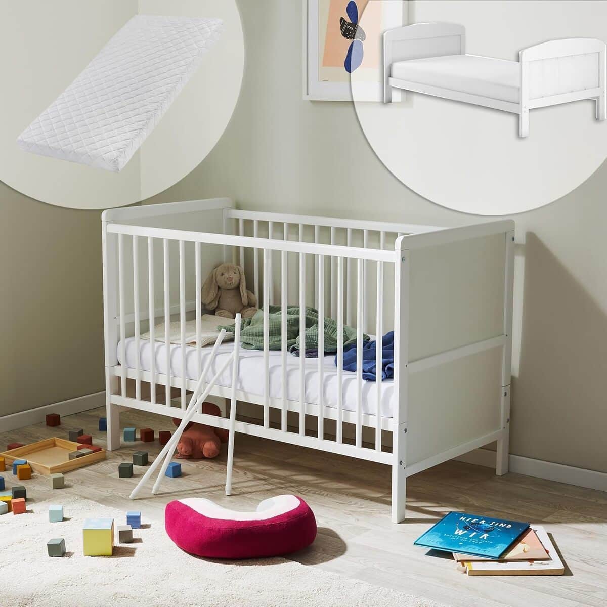 Test : lit bébé évolutif blanc 60 x 120 cm