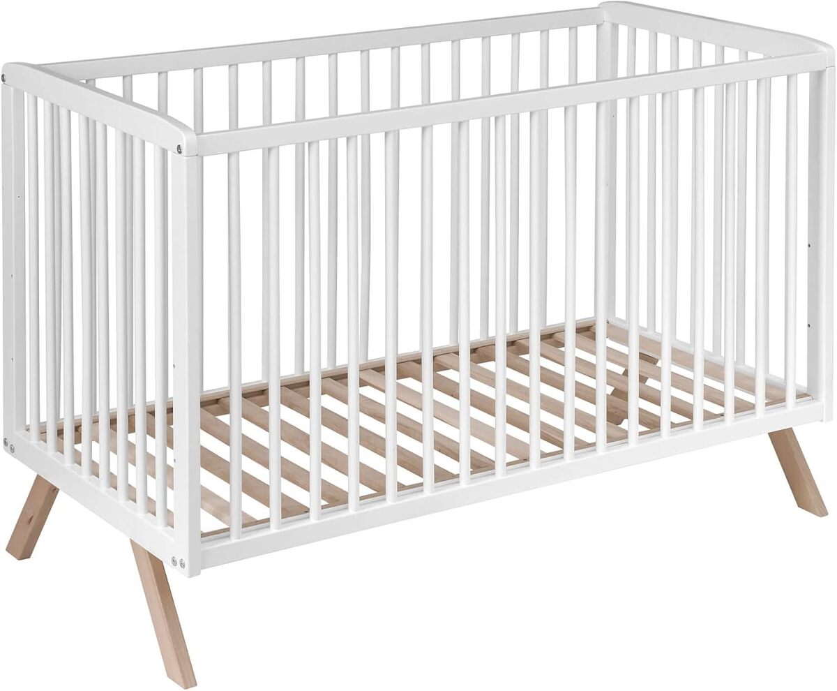 Test lit bébé bois massif blanc : le sommier réglable en détail