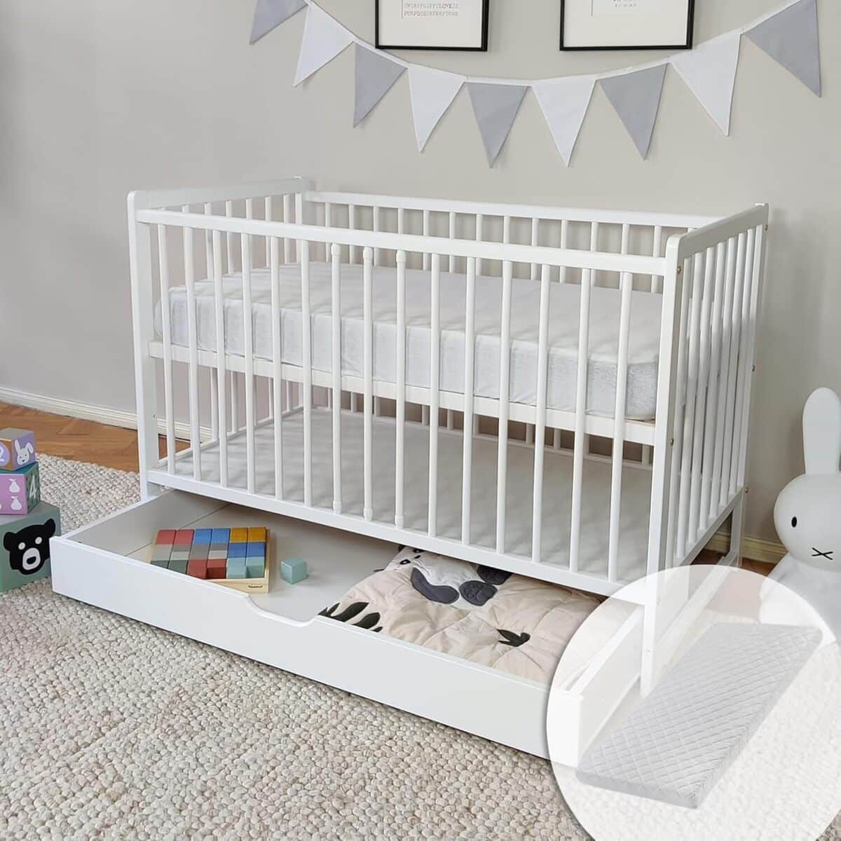 Test du lit bébé multifonctionnel Lit Enfant Blanc