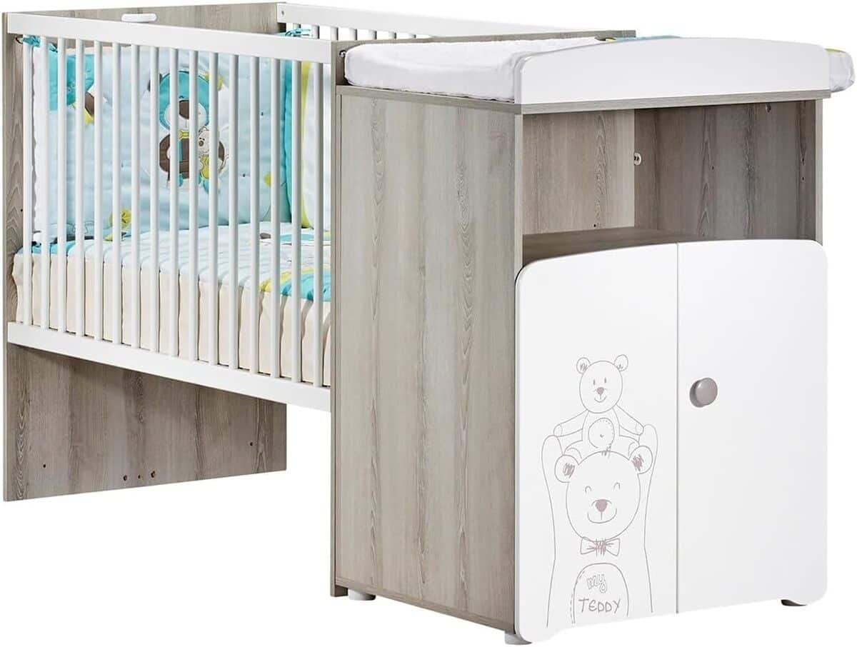 Test : lit combiné évolutif en bois blanc 120x60 à 90x190