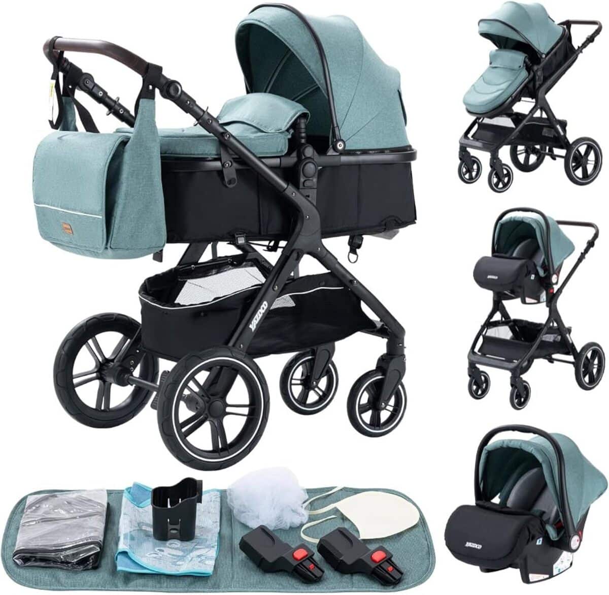 Test : poussette Glokid X1 vert, 3 en 1 pratique et compacte