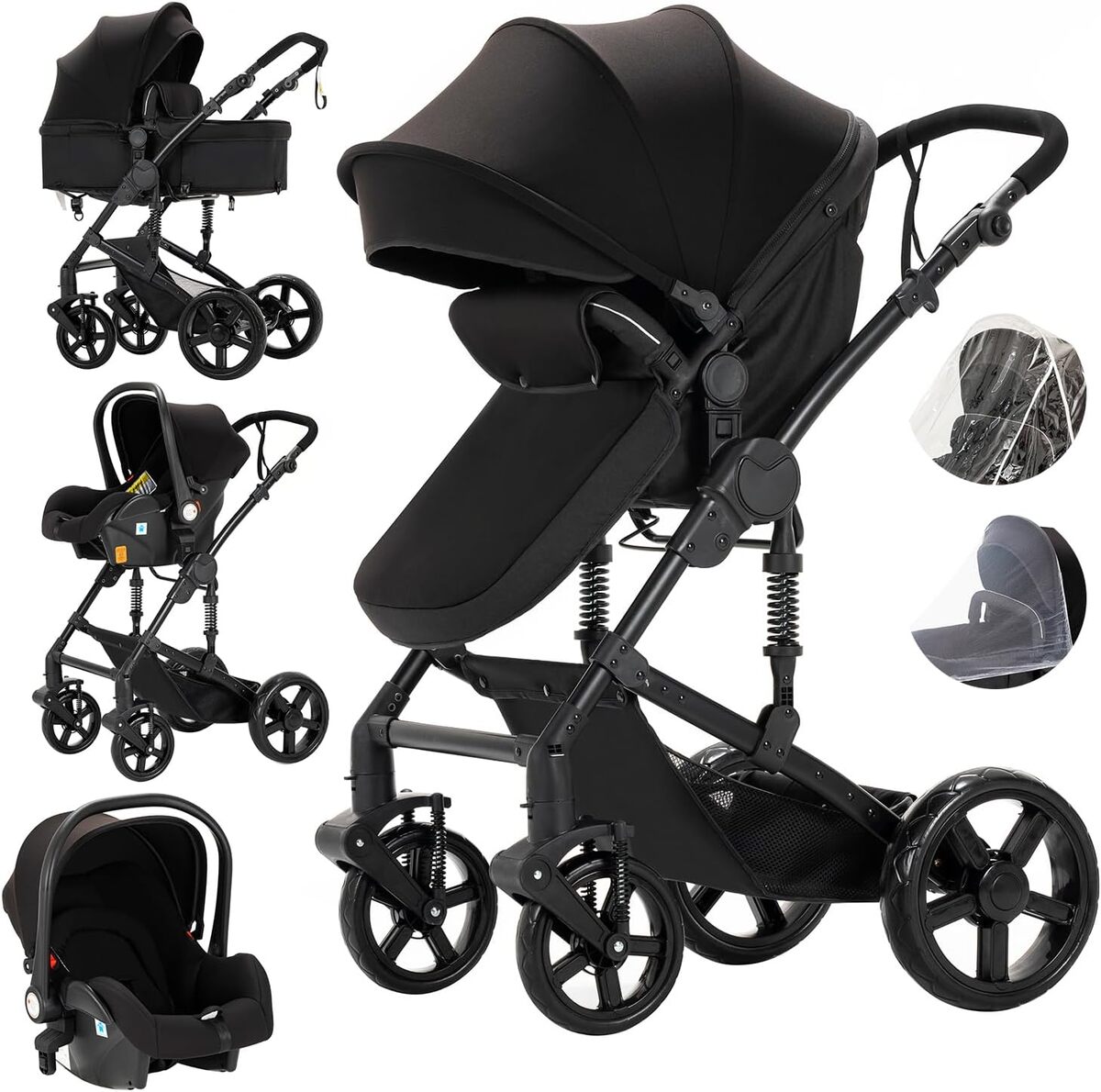 Test : poussette MoLi 588 Black, trio réversible et pliable