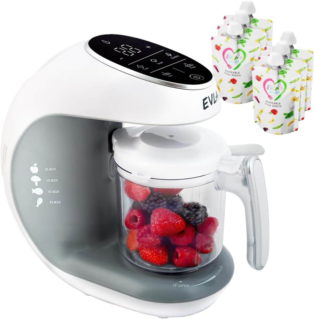 Robot Cuiseur-mixeur Bébé 6-en-1 KOSTTE - Cuisson Vapeur, Mixage, Réchauffage, Auto-nettoyage, Diversification