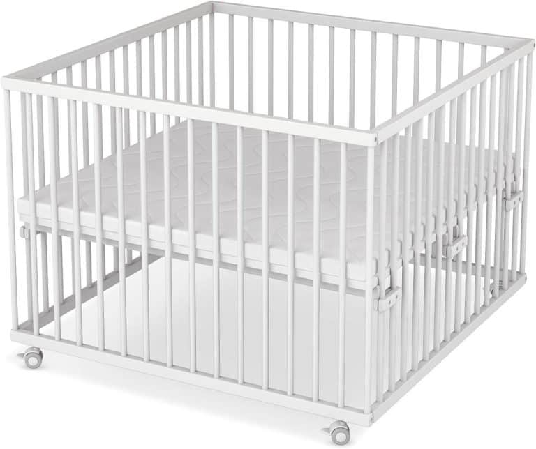 Parc Bébé Sämann 75x100 Cm - Bois, Hauteur Réglable, Certifié TÜV - Fabriqué En Allemagne, Kit Complet Gris - 8