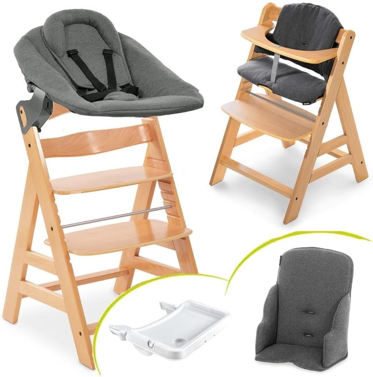 Test de la chaise haute bébé evolutive Hauck Alpha XXL naturelle