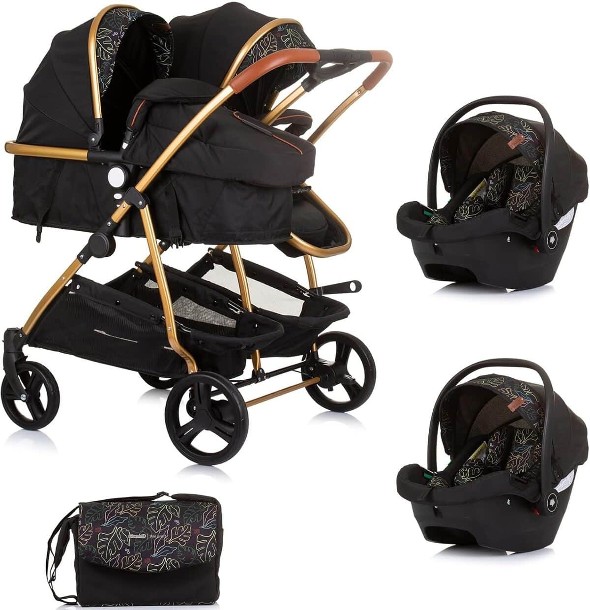 Test de la poussette duo smart jumeaux 79 cm noir/feuilles