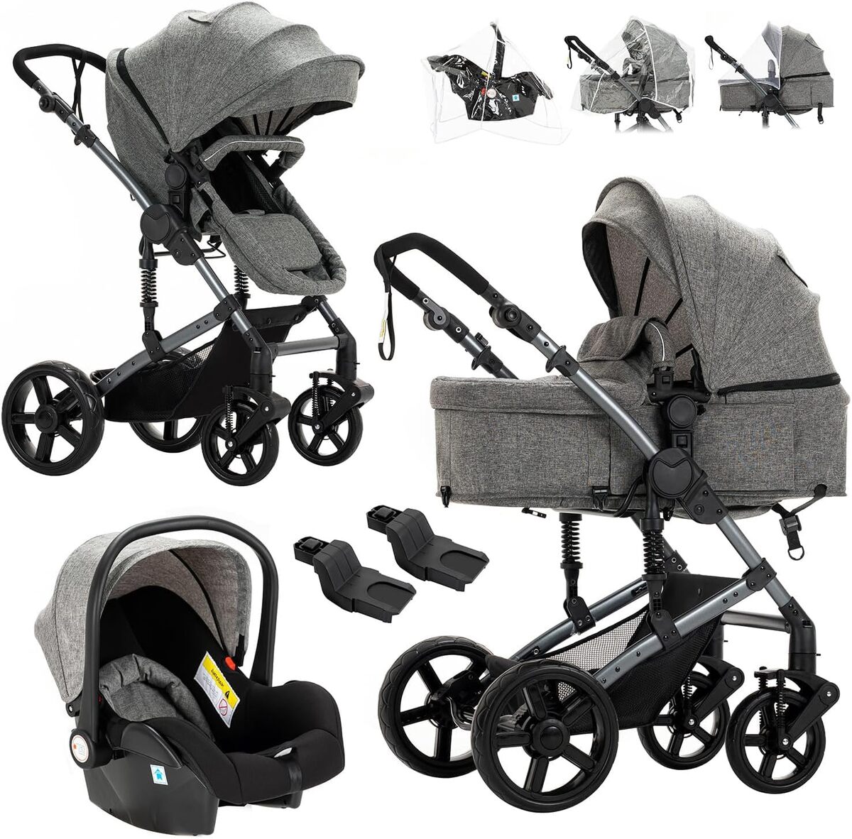 Test de la poussette Reenborn 3 en 1 : performance et maniabilité