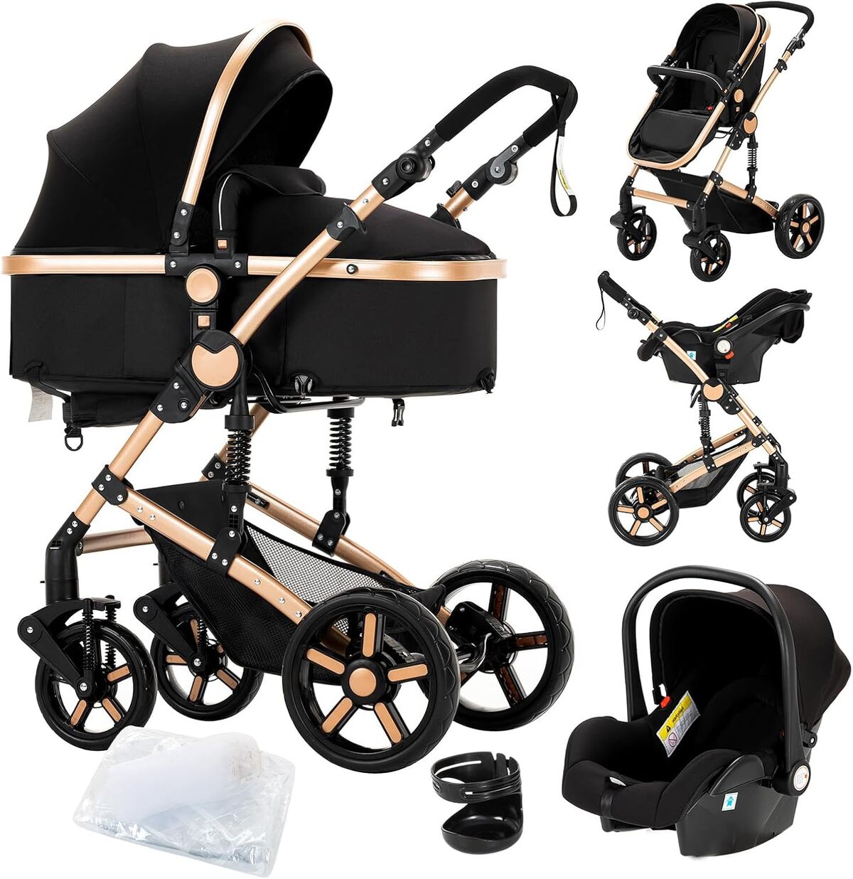 Test : doraystar poussette 3 en 1 588 Black Gold, pratique et polyvalente