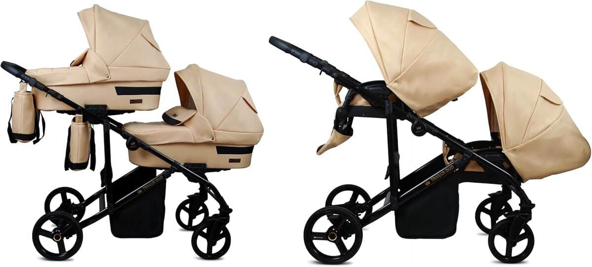 Test : poussette duo 2 en 1 Babylux® pour jumeaux, beige