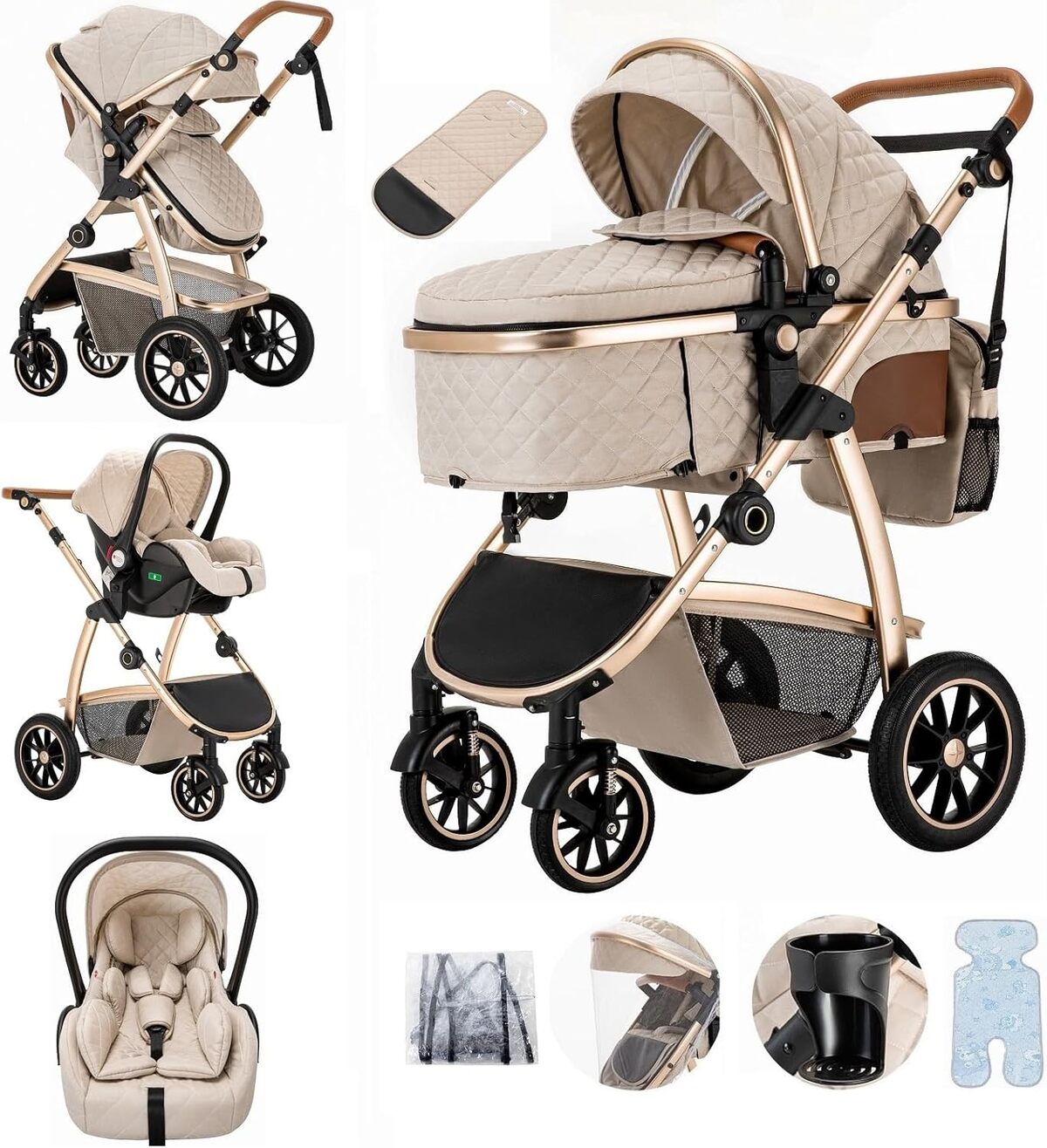 Test : poussette Lnhcrbs 3 en 1, le trio pratique en aluminium