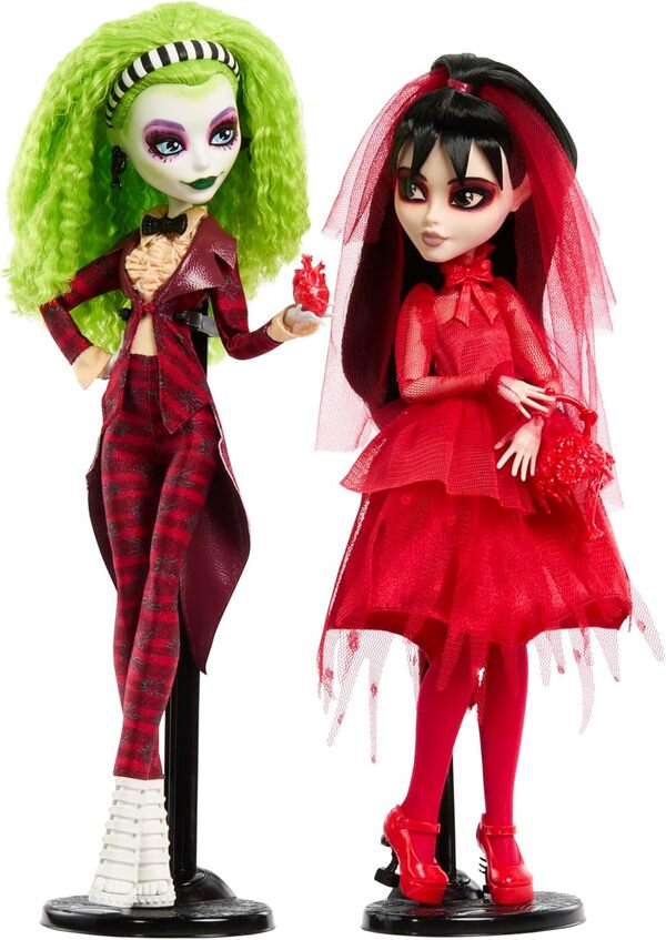 Monster High Skullector Coffret de 2 poupées de collection Bételgeuse et Lydia Deetz issues du film « Beetlejuice Beetlejuice » avec accessoires et emballage à exposer, HYV96