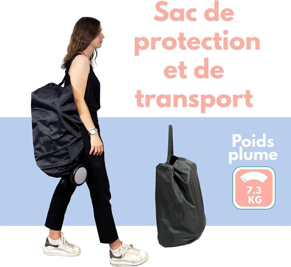 Bambisol Poussette Canne Compacte YUKO² | Dès la Naissance, Pliage 1 main, Garde-corps, Tissu Polyester Recyclé | Gris Chiné Eco