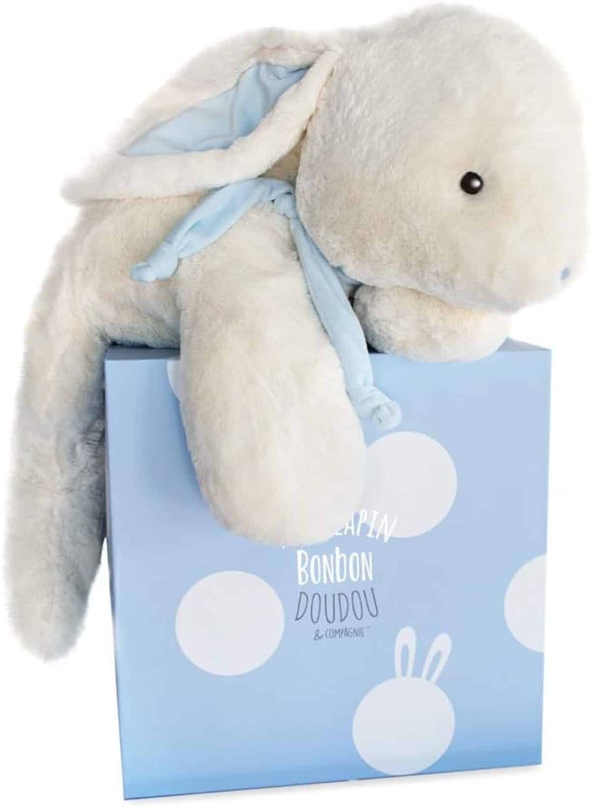 Avis sur le doudou Doudou Lapin Bonbon de Doudou et Compagnie (75 cm, bleu)