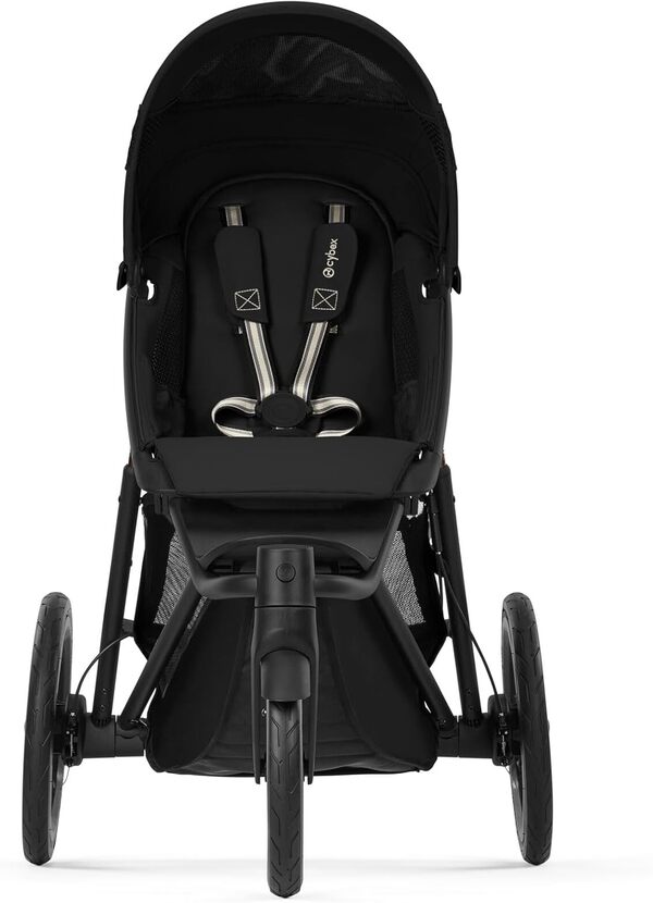 CYBEX Poussette AVI SPIN, De la naissance à environ 4 ans, Max. 111 cm et 22 kg, Poussette de ville, tout-terrain et jogging, Noir lune