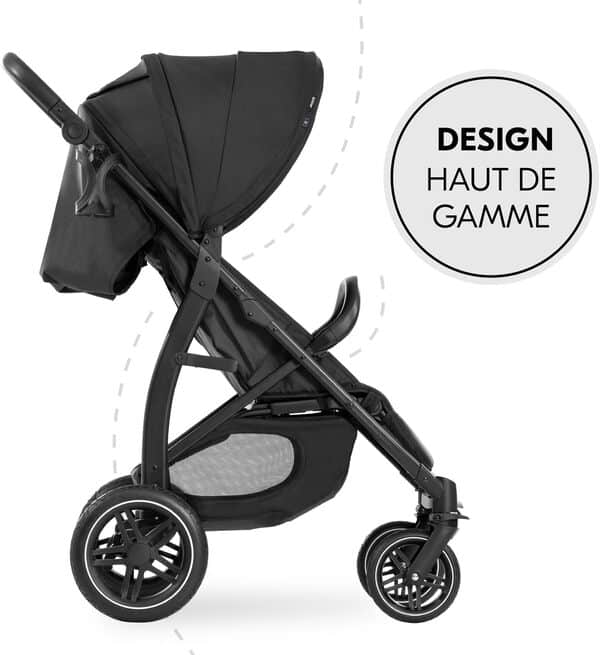 hauck Poussette Canne Rapid 4D, de la Naissance à 22 kg, Inclinable, Pneus en Caoutchouc, Porte-Gobelet, UPF 50+, Pliable, Compact, Panier XL Jusqu'à 3 kg, Noir