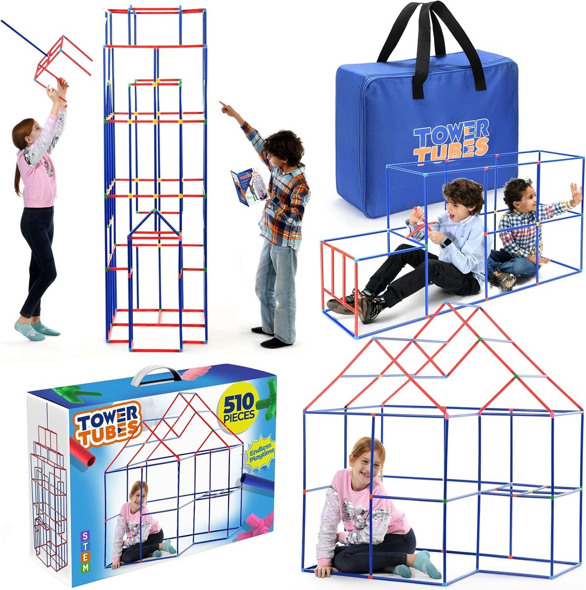 Test : kit de construction fort pour enfants, 510 pièces