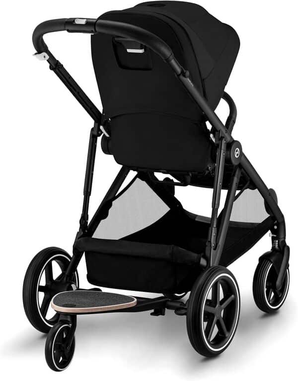 CYBEX Poussette Gold GAZELLE S, De la naissance à environ 4 ans, Max. 22 kg (mode simple) / 2x 22 kg (mode Duo), Système tout-en-1 avec 20+ configurations, Noir lune