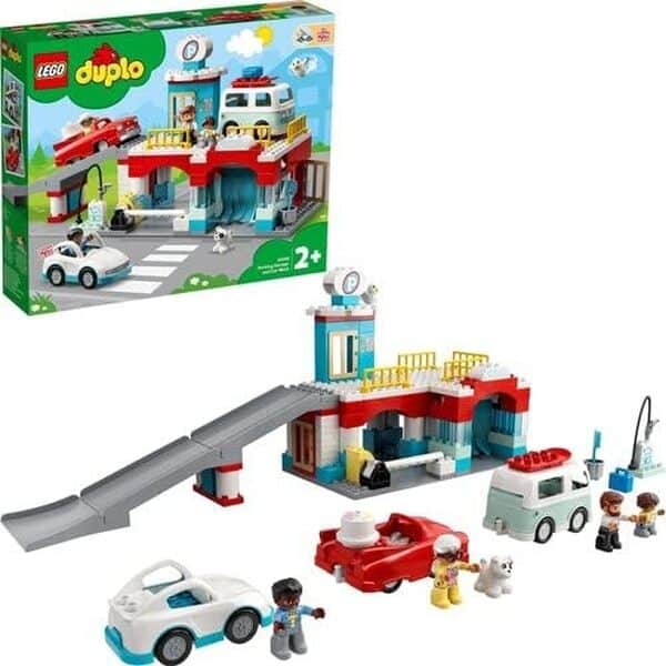LEGO 10948 Duplo Le Garage et la Station de Lavage Jouet Enfant 2+ Ans avec Voitures à Pousser