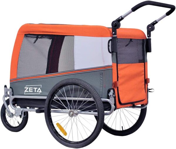 PAPILIOSHOP Zeta - Remorque Vélo pour Animaux, 3 Tailles Disponibles | Chariot Buggy Convertible en Poussette pour Chien et Animaux de Compagnie