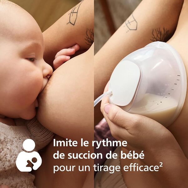Philips Avent - Kit de tire-lait électrique mains libres, moteur de qualité hospitalière, imite le rythme de succion de bébé, jusqu'à 85 aspirations par min, 6 téterelles et 8 inserts, SCD553/11