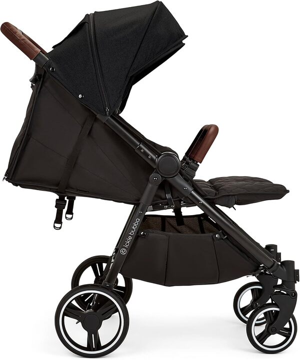 Ickle Bubba Venus Poussette double – Convient de la naissance à 15 kg (environ 3 ans), compacte, légère, pliable, avec habillage pluie (Noir)