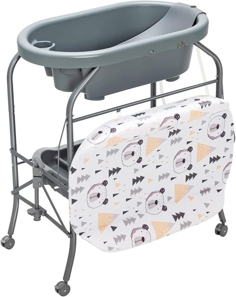 Test : goplus baignoire pliable bébé 4 en 1 grise foncée