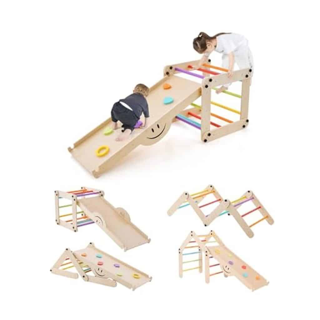 Test du triangle d'escalade enfant Goplus 7 en 1 en bois