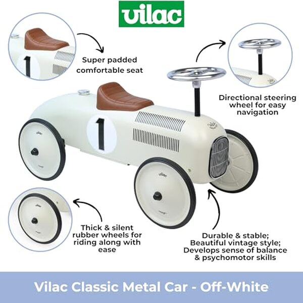 Découvrez pourquoi le porteur enfant Vilac en métal est le choix parfait pour les petits pilotes en herbe : design vintage, robustesse et divertissement garantis pour des courses effrénées dans le salon.