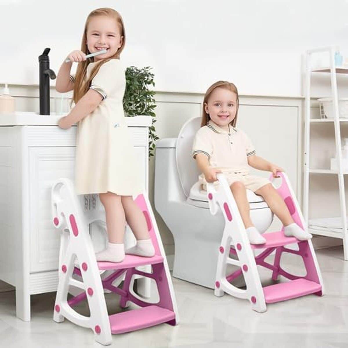 Test du siège de toilette d'apprentissage avec marchepied réglable modèle 2 en 1