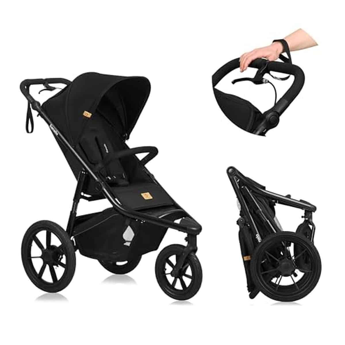 Test : poussette Lionelo Azura 3 roues pour jogging (Black)