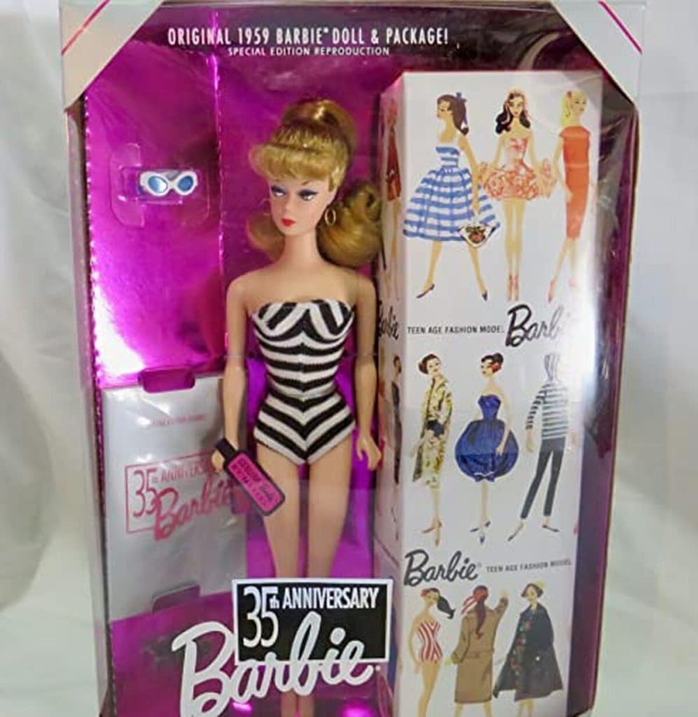 Avis : poupée Barbie blonde 1959 édition 35ème anniversaire