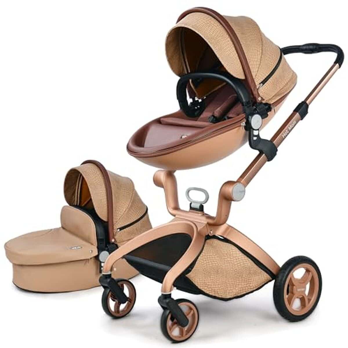 Test : poussette hot mom f22 avec attache poussette et baignoire intégrée