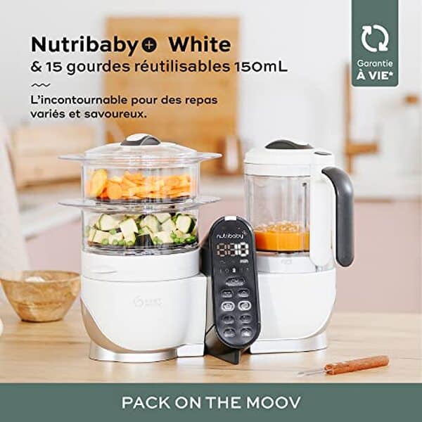 Découvrez notre test détaillé du Babymoov Nutribaby : robot cuiseur multifonction 6 en 1 avec gourdes réutilisables pour préparer les repas de bébé facilement et sainement.