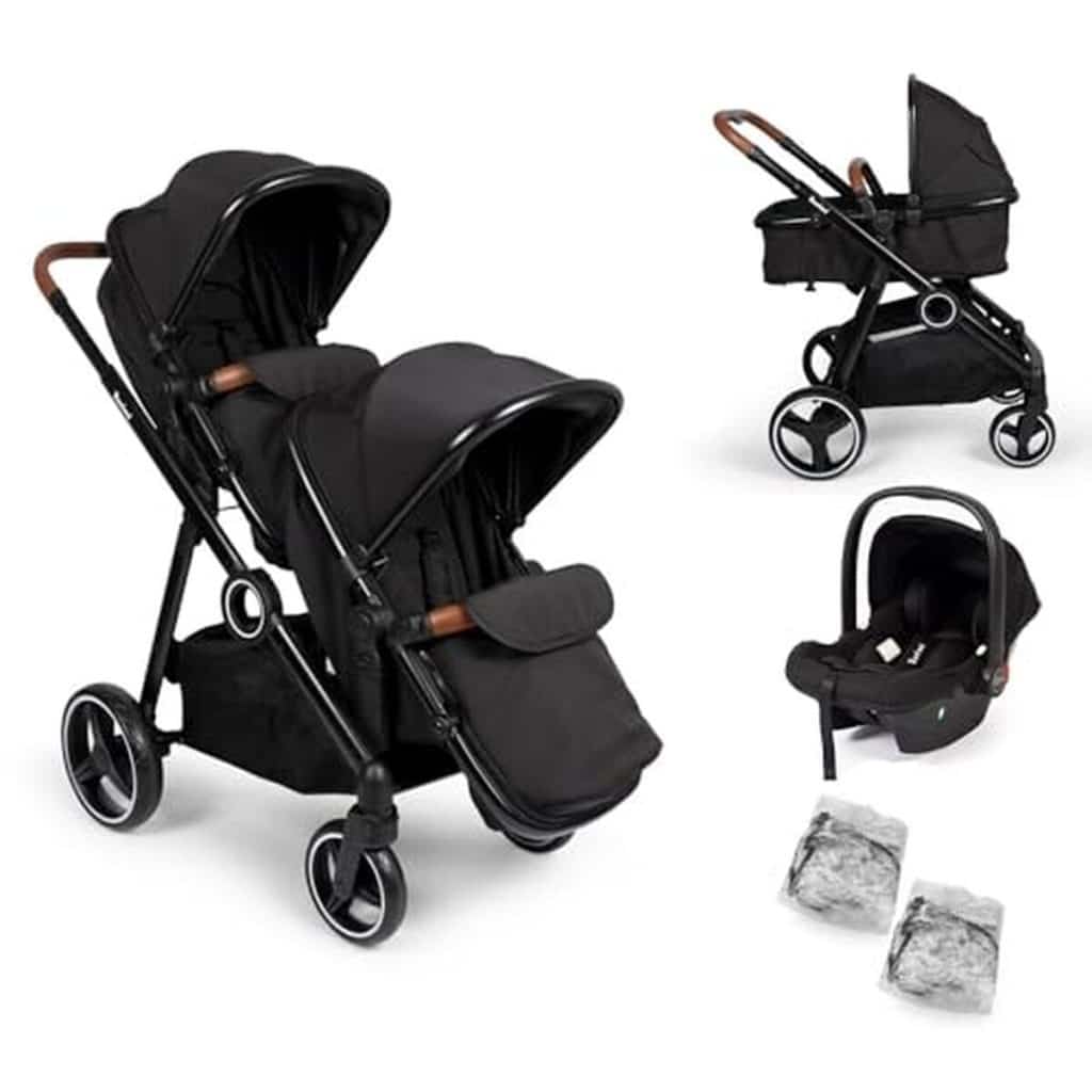 Test de la poussette double Baninni Luiz Noir 4-en-1