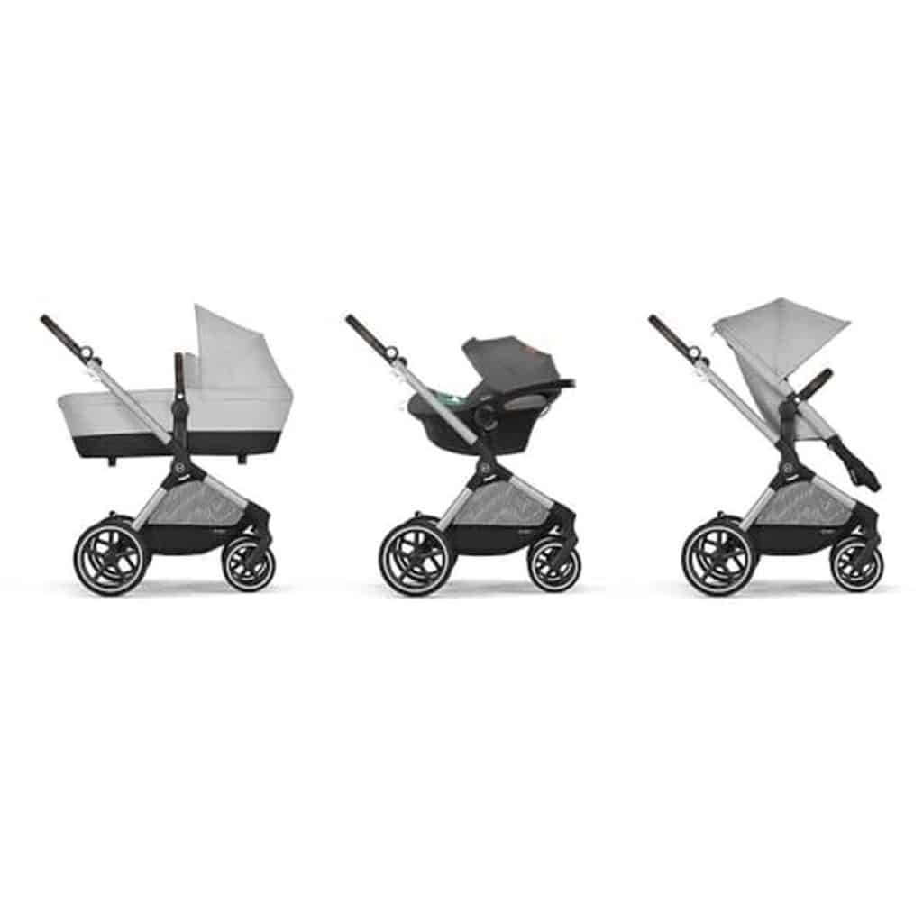 Test du Cybex Eos Lux SLV et Aton B2 AB : praticité et élégance en lava grey