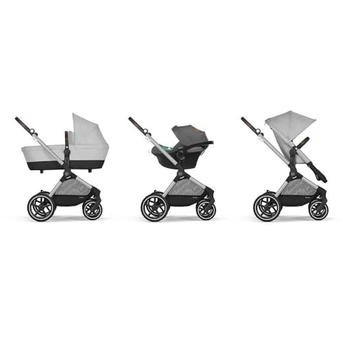 Test du Cybex Eos Lux SLV et Aton B2 AB : praticité et élégance en lava grey