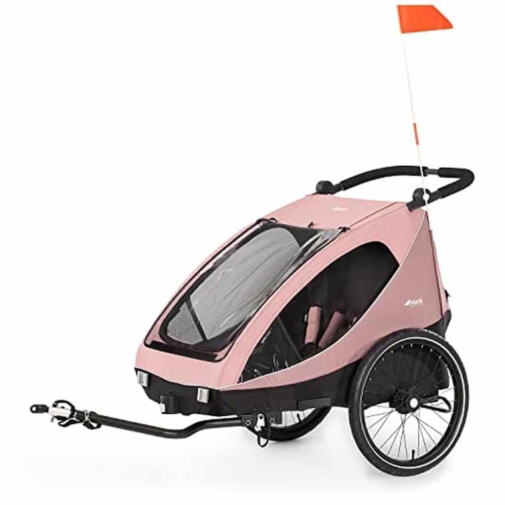 Test : hauck remorque vélo dryk duo pour 2 enfants, rose