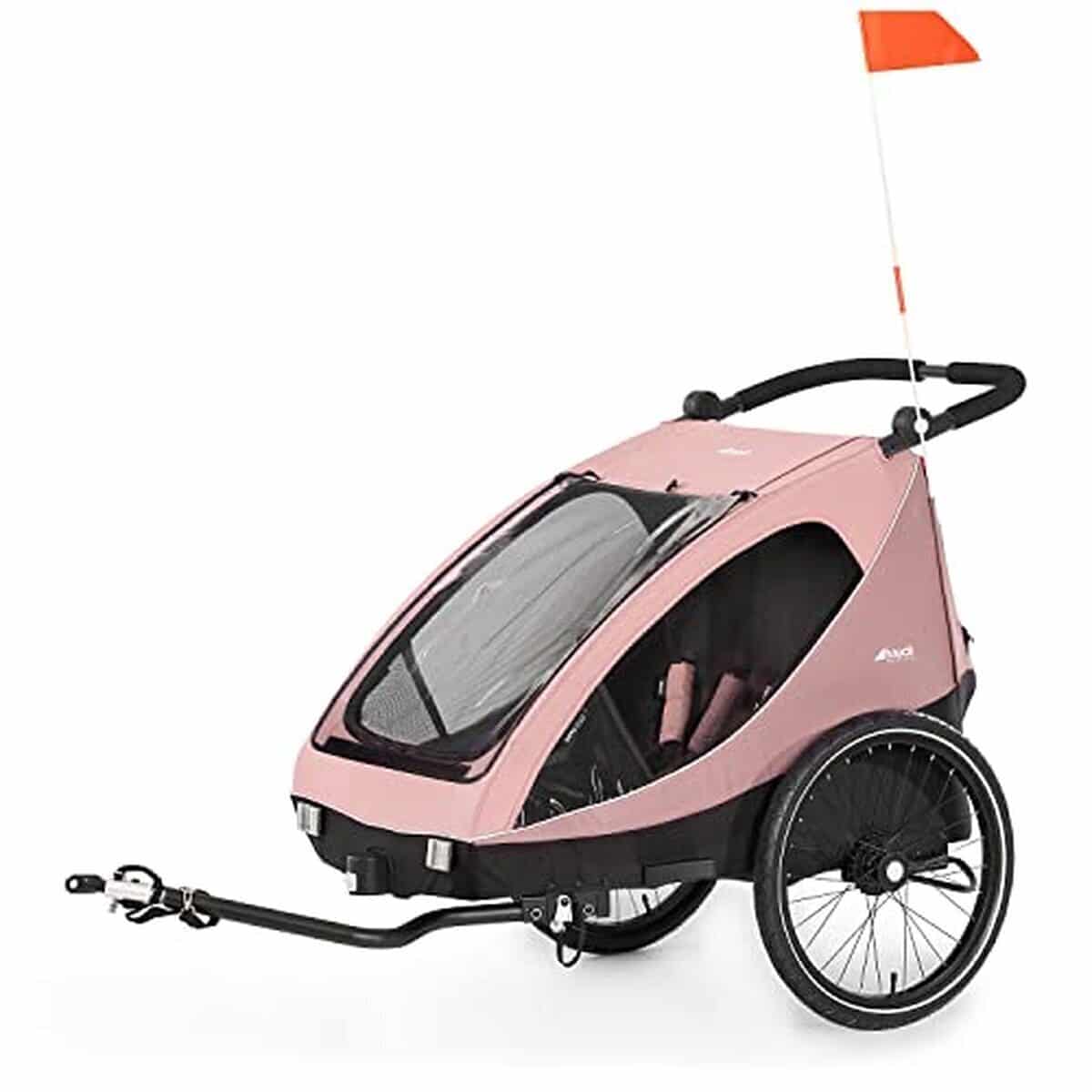 Test : hauck remorque vélo dryk duo pour 2 enfants, rose