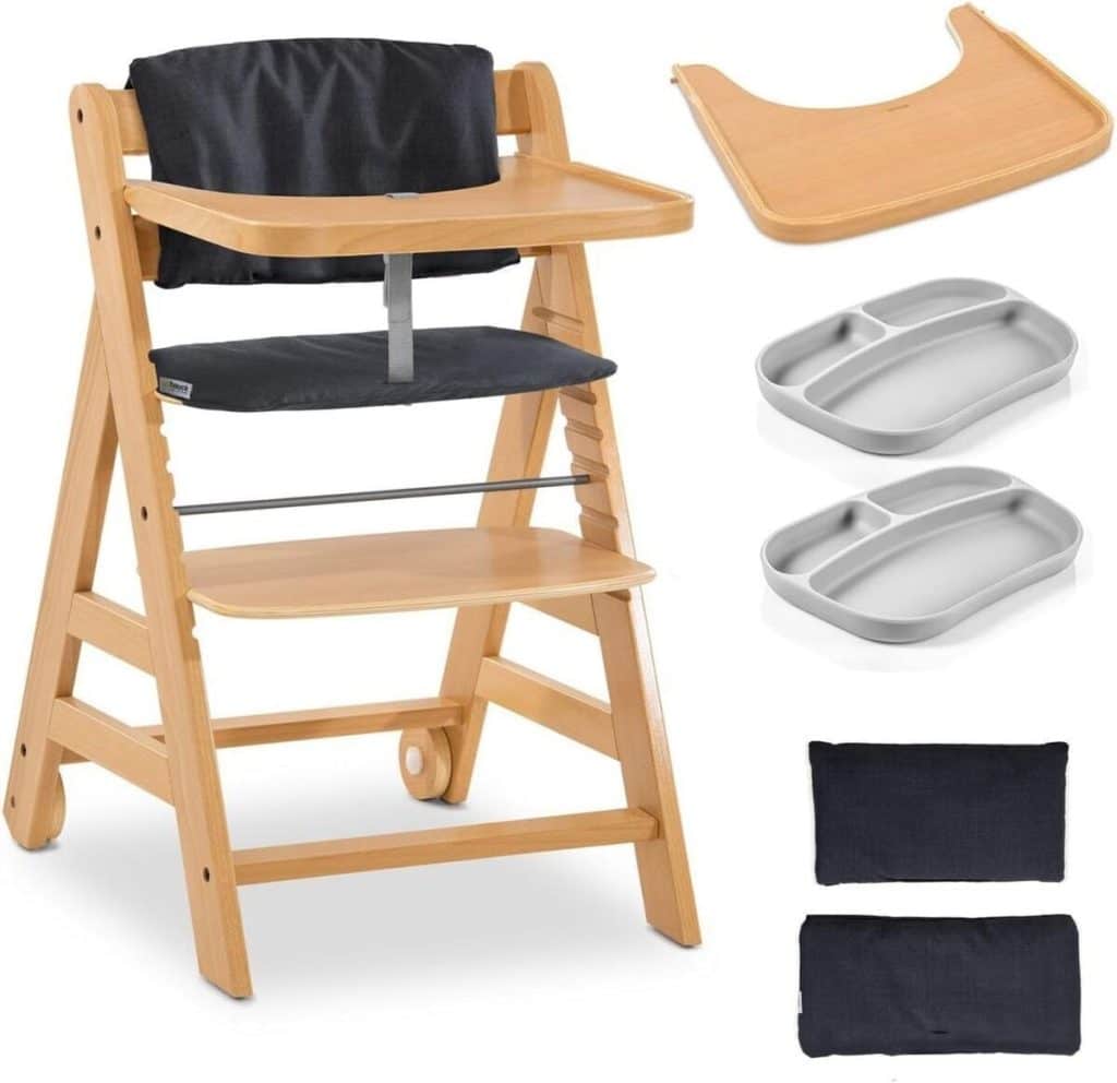 Test : chaise haute alpha plus move en bois par Hauck