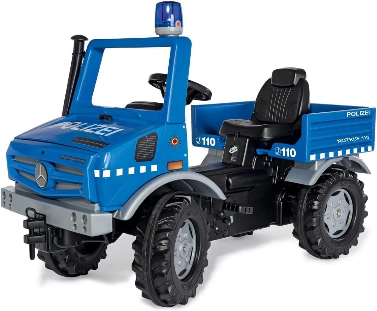 Test du Rolly toys unimog : voiture de police à pédales pour les petits pilotes